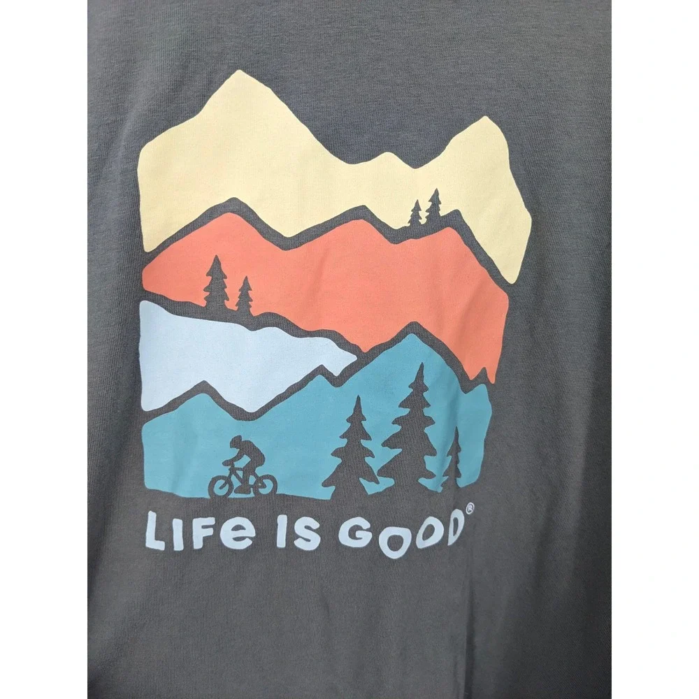 Life‎ is Good Crusher Shirt Mens Large Green Long Sleeve Mountain Bike Outdoors